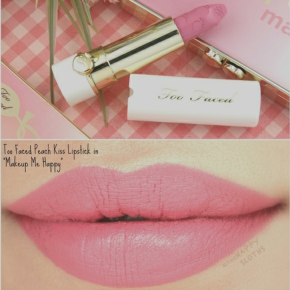 🧚♀️🌟MAKEUP ME HAPPY Too Faced DISCONTINUED Peach Kiss Lipstick NWT - Picture 1 of 4